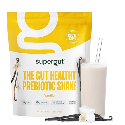 Supergut Prebiotic Shakes | Meal Replacement | Boost GLP-1 | High Protein and Fiber | No Added Sugar | Keto Food, Meal, Snack (Vanilla, 14 servings)